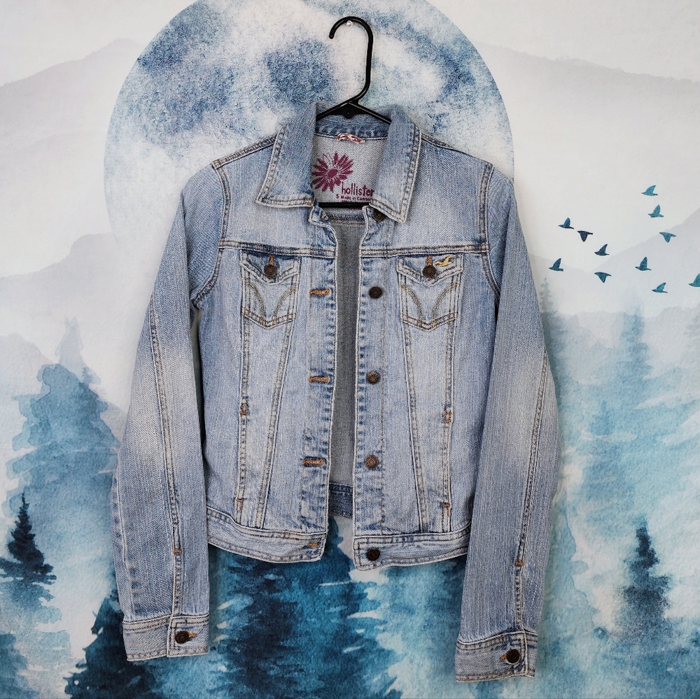 Y2K Hollister Jean Jacket Button Up Blue Women's Small
